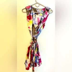SOLD 100% Silk Banana Republic Floral Wrap Dress